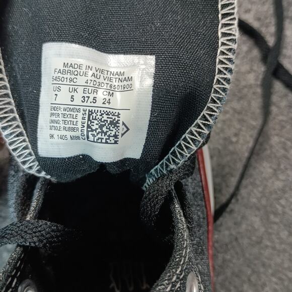 Converse Chuck Taylor Tri Zip Women Size 7 Black Grey Denim Sparkle Wash - Picture 7 of 9